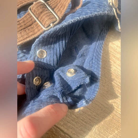 2 pair Vintage 90s Weebok Corduroy Overalls by Reebok navy & brown corduroy bibs - Picture 7 of 16